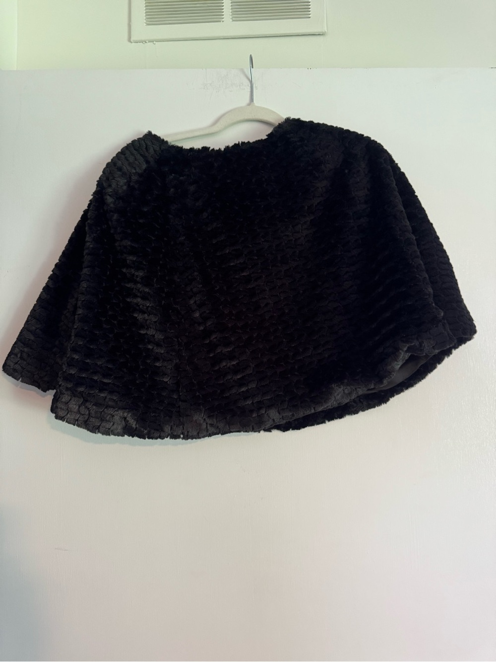 Black Faux Fur Shaw